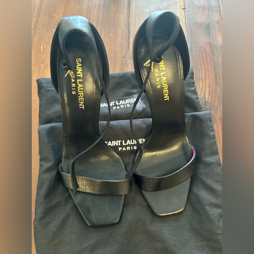 Saint Laurent Black Strappy Heels